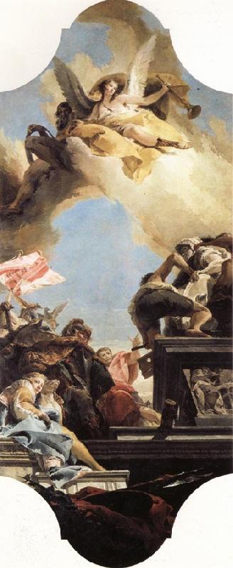 Giovanni Battista Tiepolo Erection of a Statue to an Emperor oil painting picture